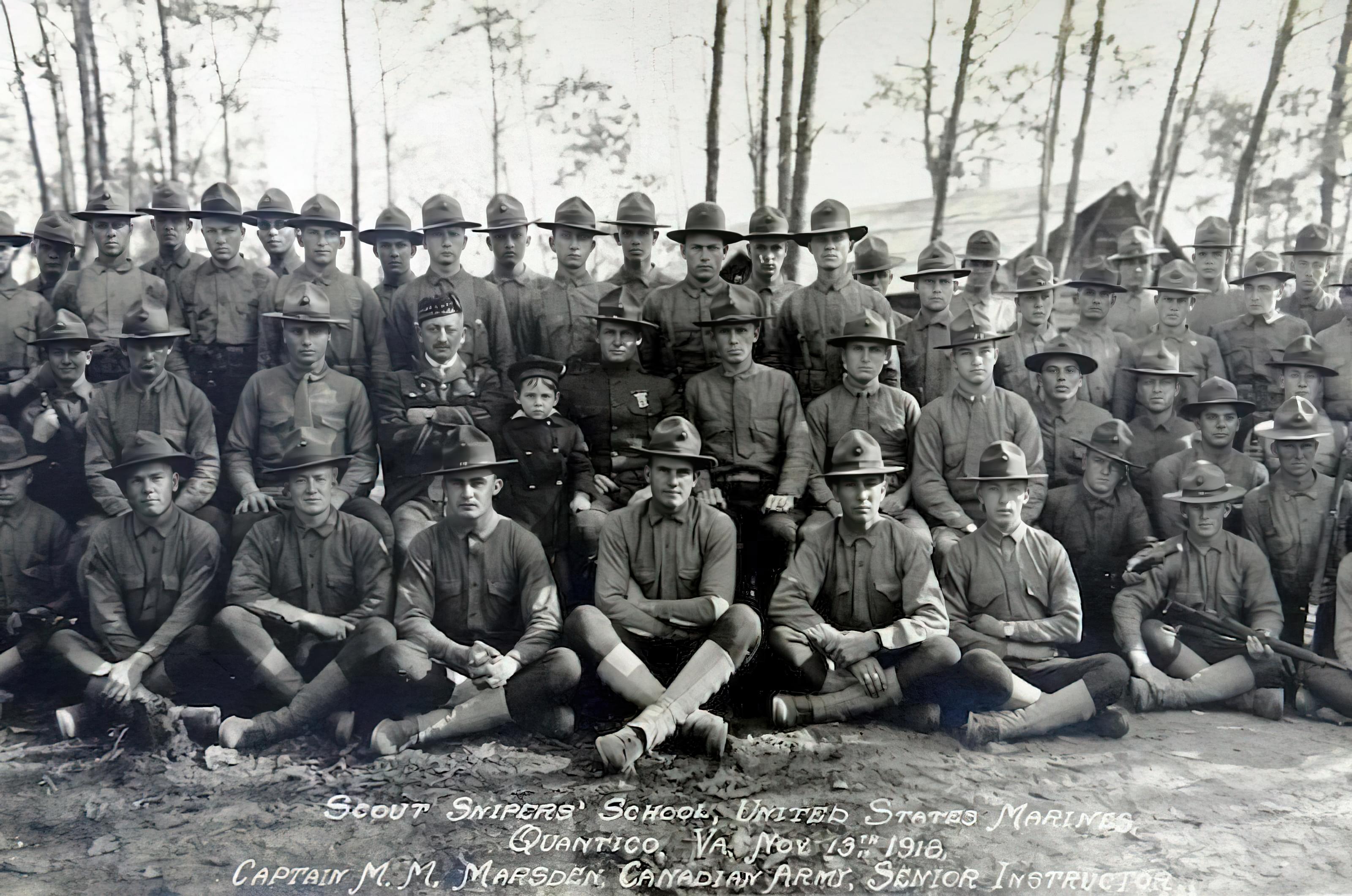 Group photo of Scout Snipers (BW)